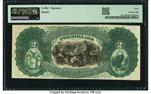 image for: Watkins, NY - $2 Original Fr. 387a The Second National Bank Ch. # 456 PMG Extremely Fine 40....