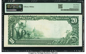 image for: Serial Number 1 Carthage, NY - $20 1902 Plain Back Fr. 660 The National Exchange Bank Ch. # 6094 PMG Choice Uncirculated 63....