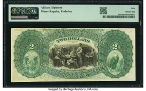 image for: Kansas, IL - $2 Original Fr. 389a The First National Bank Ch. # 2011 PMG About Uncirculated 50....