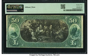 image for: Evansville, IN - $50 1875 Fr. 444 The Evansville National Bank Ch. # 730 PMG Very Fine 25....