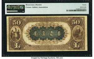 image for: Tekamah, NE - $50 1882 Brown Back Fr. 512 The First National Bank Ch. # (W)4324 PMG Very Fine 20....