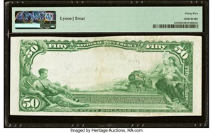 image for: Omaha, NE - $50 1902 Plain Back Fr. 676 The Omaha National Bank Ch. # 1633 PMG Choice Very Fine 35....