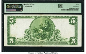 image for: Webster, NY - $5 1902 Plain Back Fr. 610 Webster National Bank Ch. # 13145 PMG Extremely Fine 40....