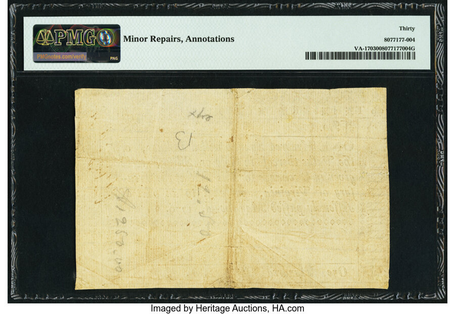 May 3, 1779 $100  Virginia (Fr. VA170) thumbnail 7