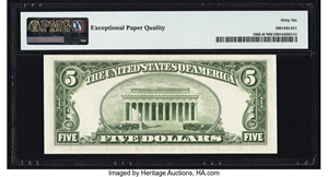 image for: Fr. 1965-K* $5 1950D Federal Reserve Star Note. PMG Gem Uncirculated 66 EPQ....