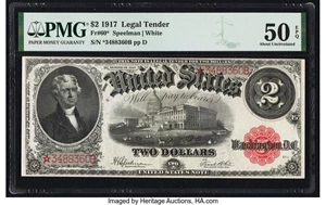 image for: Fr. 60* $2 1917 Legal Tender Star PMG About Uncirculated 50 EPQ....