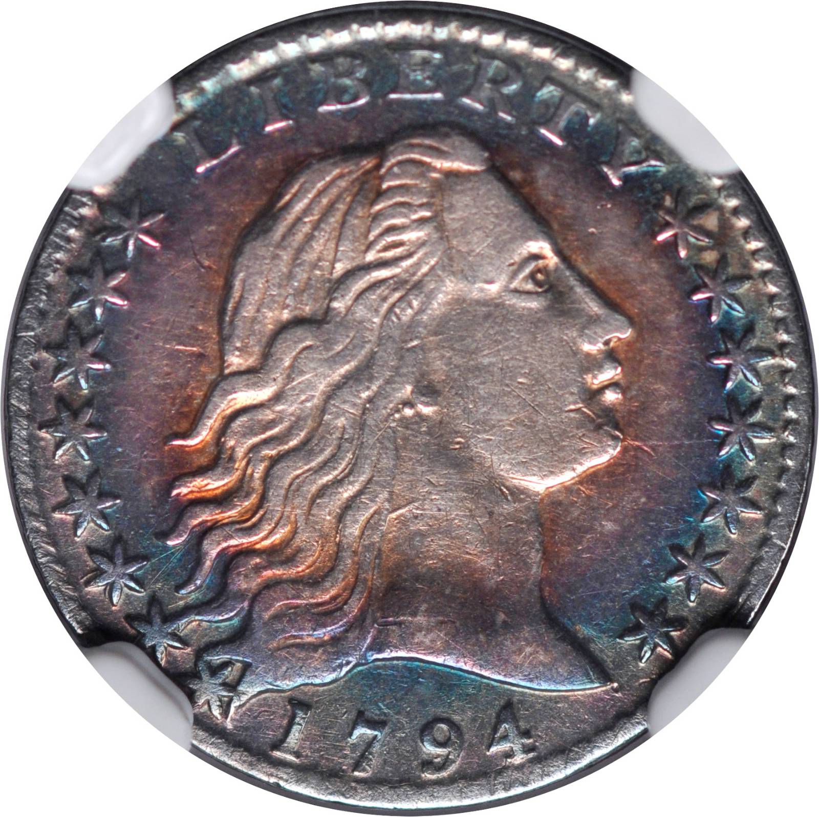 1794 Flowing Hair Half Dime. LM-1. Rarity-6. AU Details--Improperly Cleaned (NGC).
