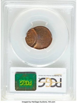 image for: 1951-D 1C Lincoln Cent -- Struck 65% Off-Center -- MS64 Red and Brown PCGS....