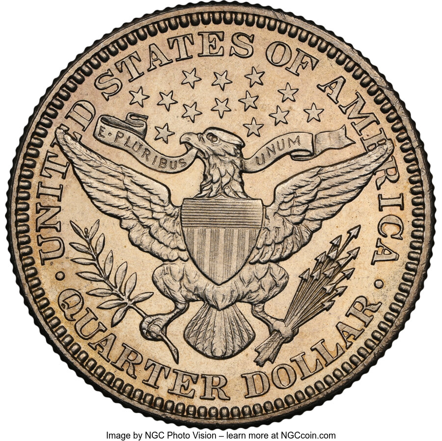 1901 25c PR63 CAC thumbnail 5