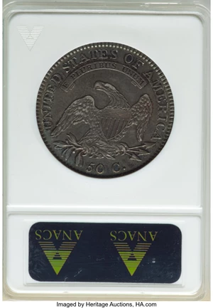 image for: 1817 50C O-113, R.2, AU55 ANACS. Mintage 1,215,567. ...