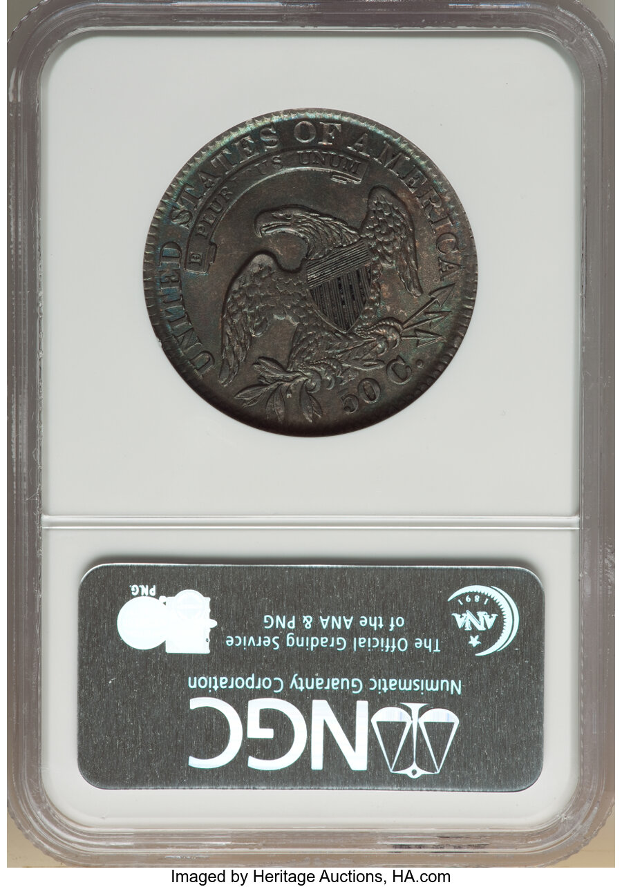 1834 50c Large Date, Large Letters, O-103 AU53 thumbnail 4