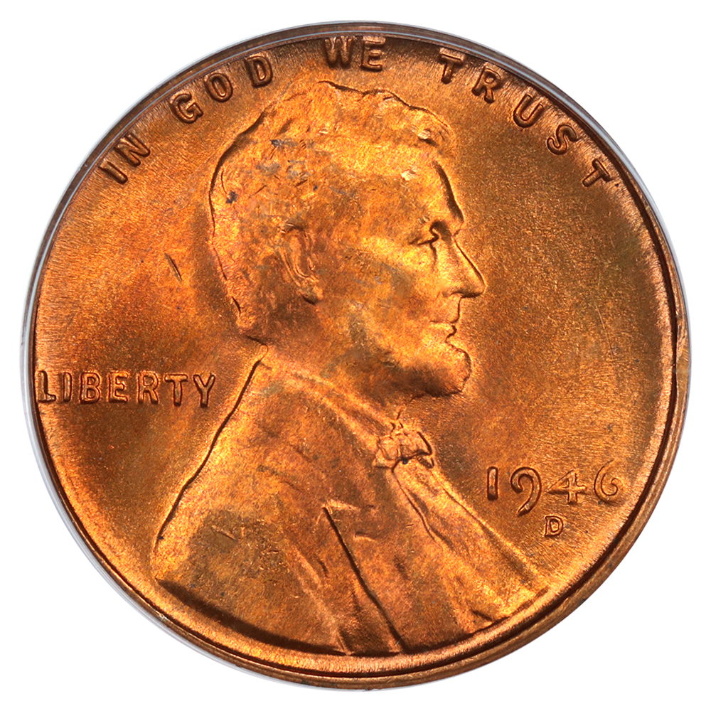 1946-D 1c PCGS MS66 RD
