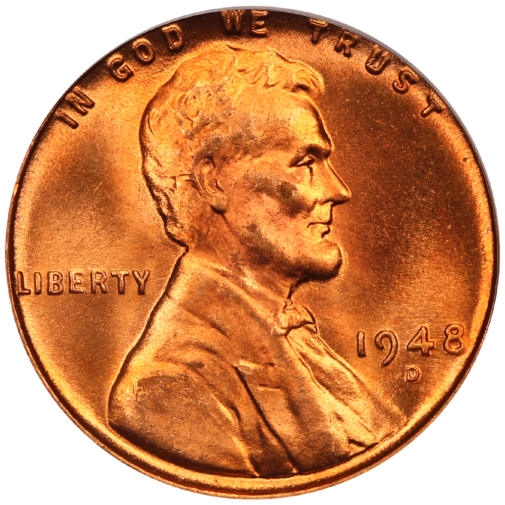 1948-D 1c PCGS MS66 RD