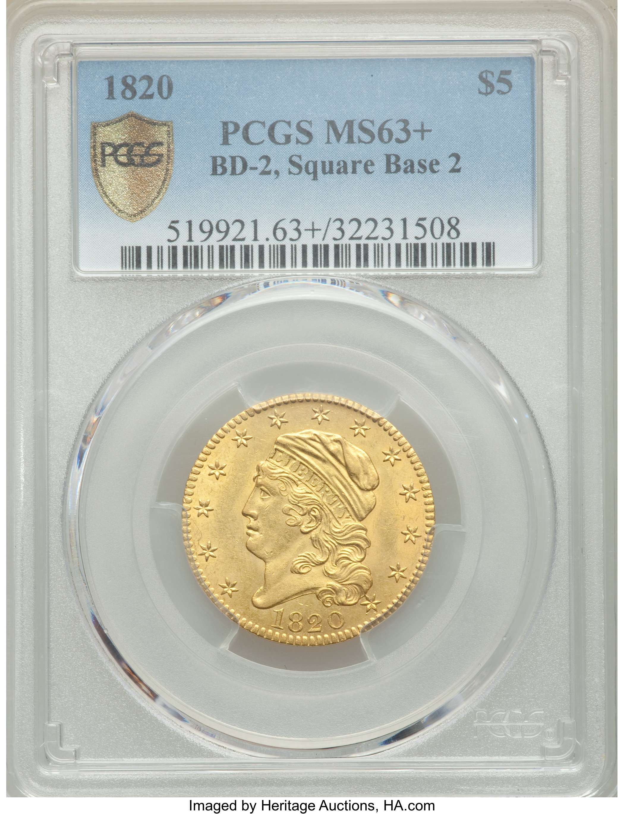 1820 $5  Square Base 2, BD-2 MS thumbnail 17