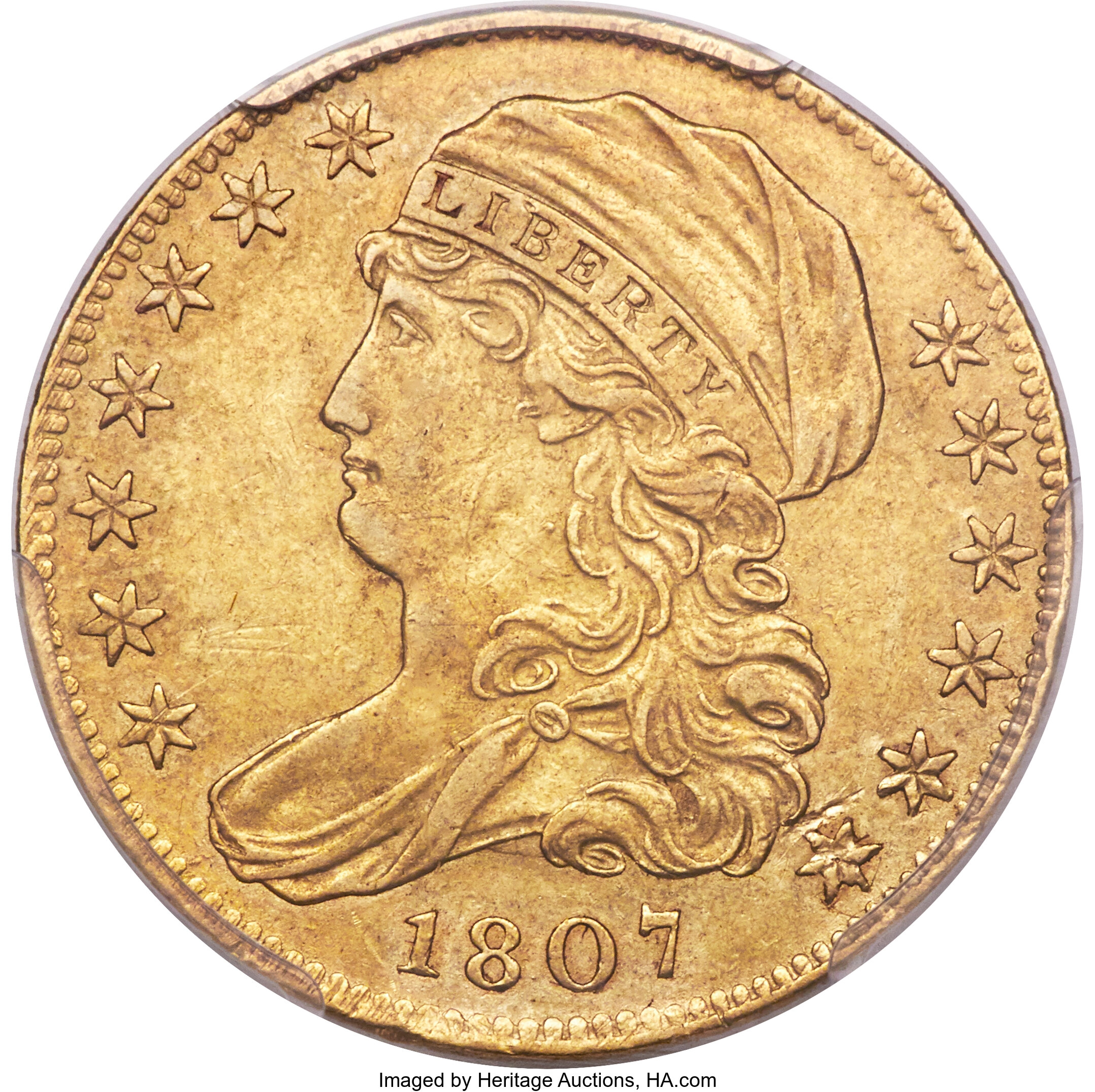 1807 $5 Bust Left, BD-8, R.2, XF45 PCGS. ...