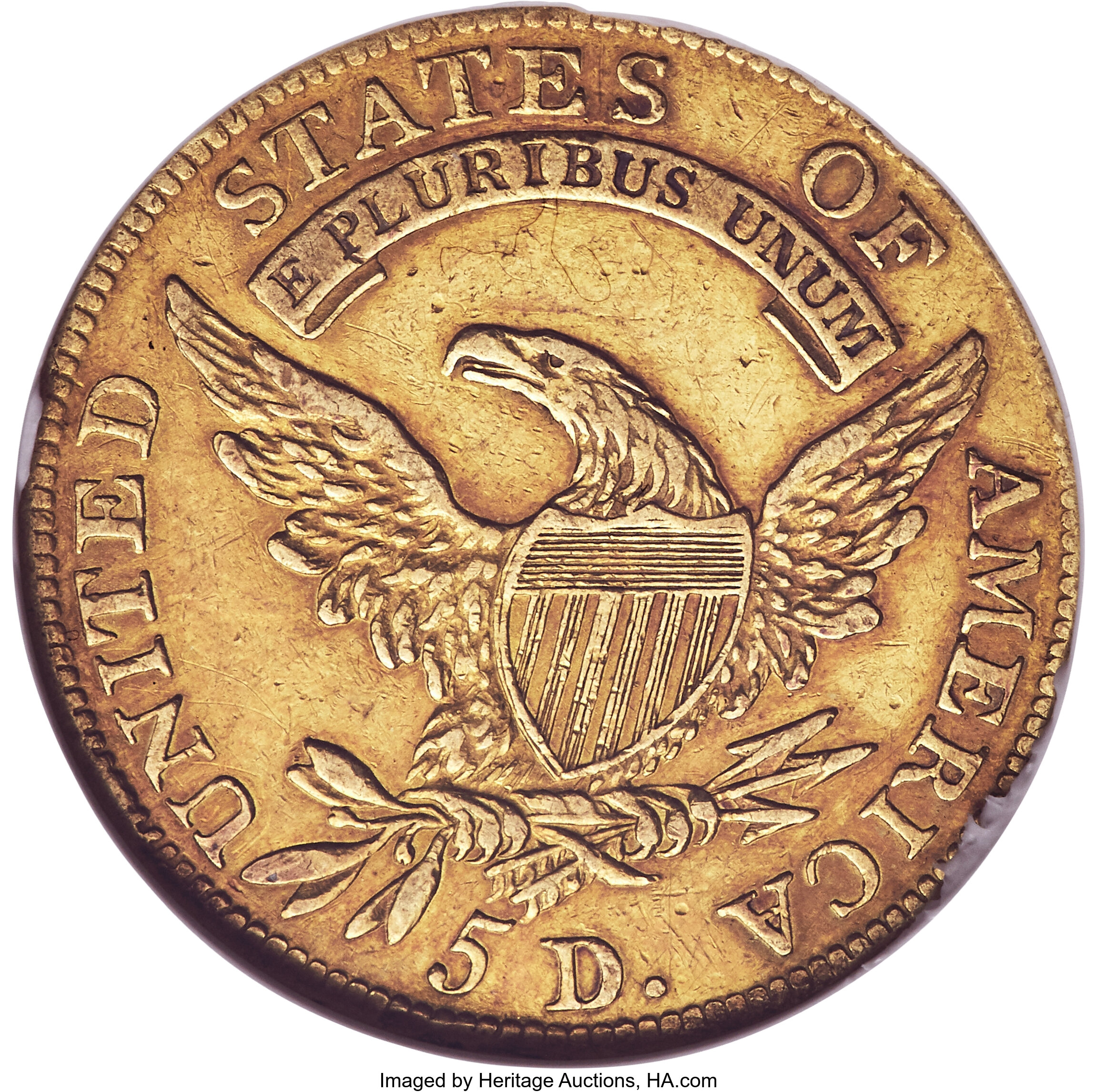 Capped Bust Half Eagle $5  Head Facing Left, 1807-1812 [Type] VF30 thumbnail 3
