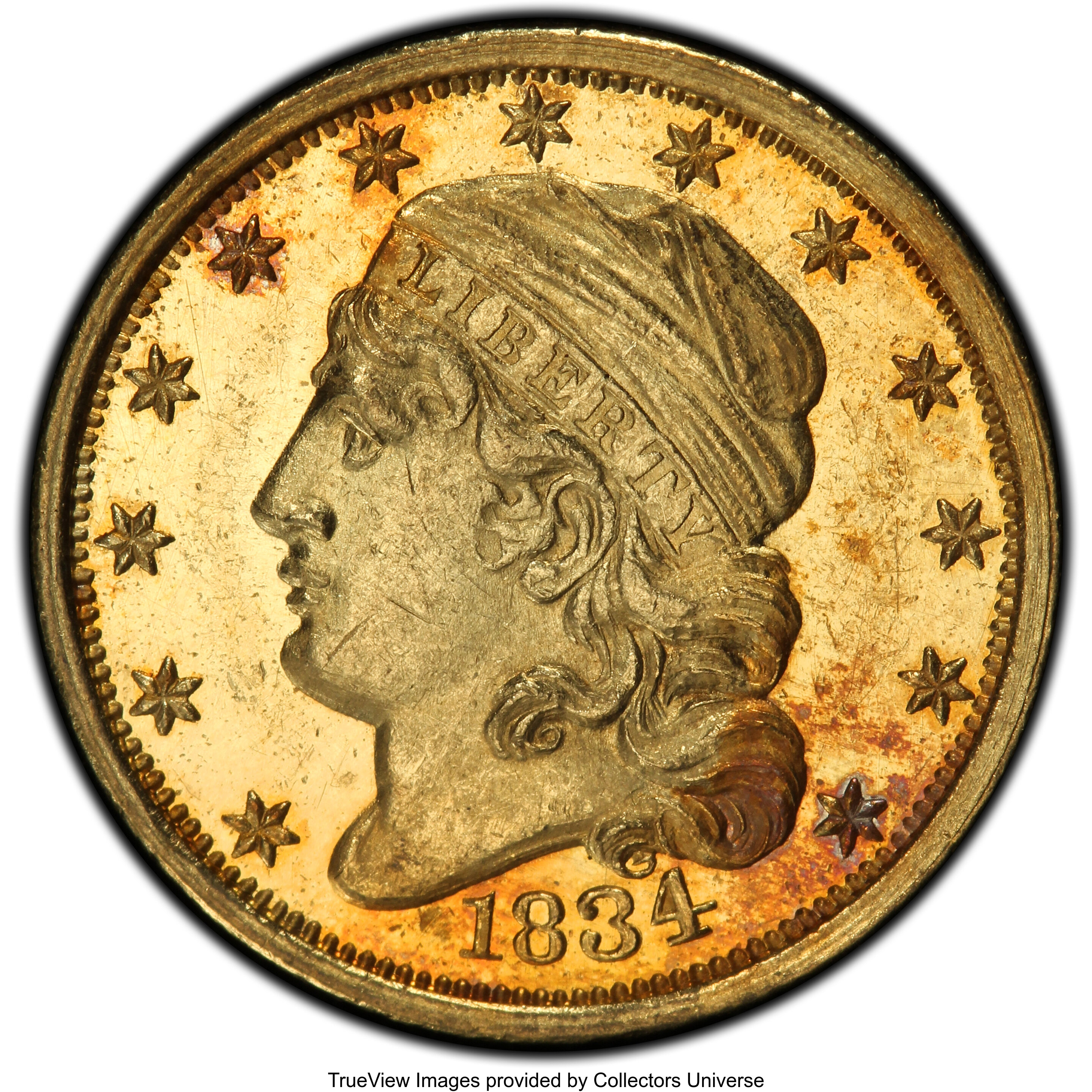 1834 $2 1/2 Capped Bust MS PL MS63 PL thumbnail 3