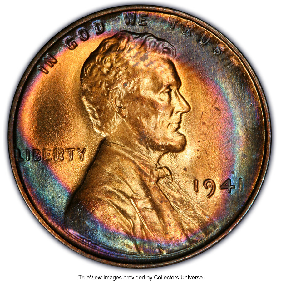 1941 1C MS64 Red and Brown PCGS. PCGS Population: (32/87). NGC Census: (24/57). CDN: $3 Whsle. Bid for NGC/PCGS MS64. Minta...