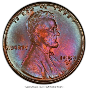 image for: 1953-S 1C MS65 Red and Brown PCGS. PCGS Population: (53/21 and 2/0+). NGC Census: (23/21 and 0/1+). CDN: $3 Whsle. Bid for ...
