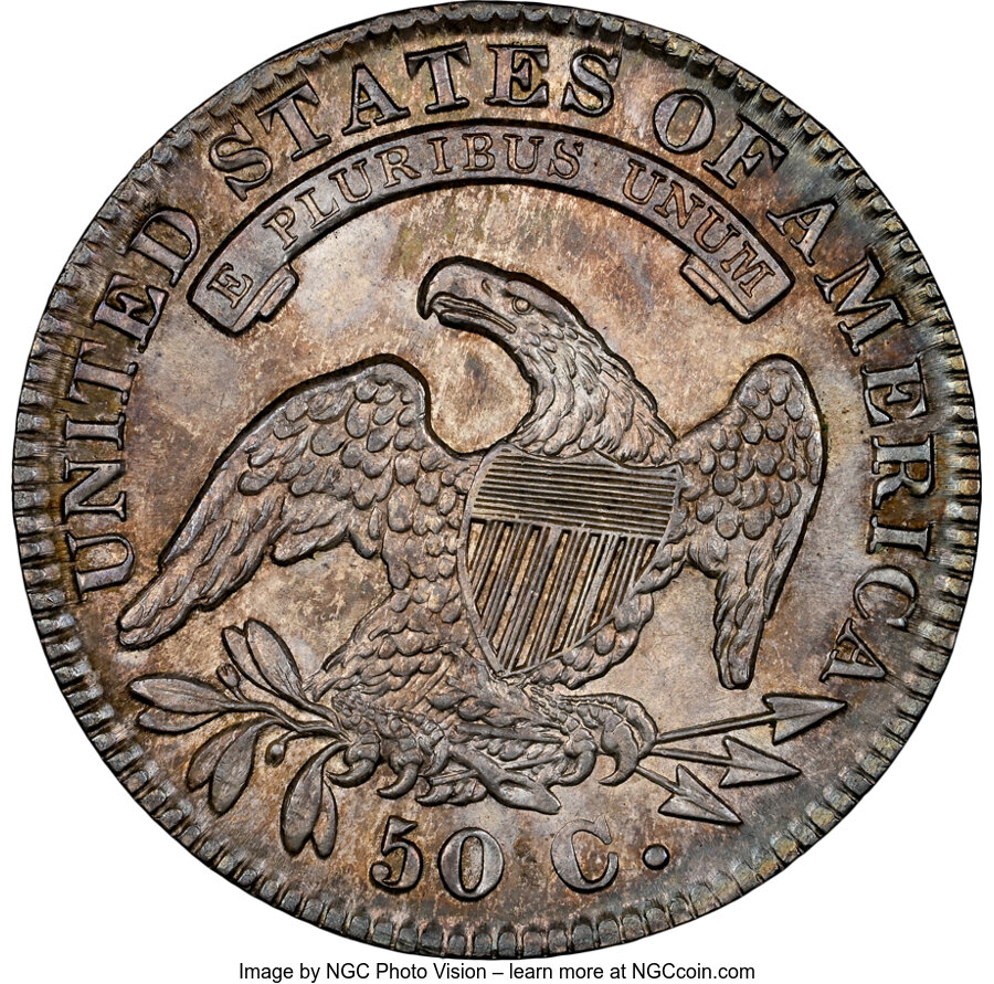 1832 50c Small Letters, O-106 MS60 CAC thumbnail 2