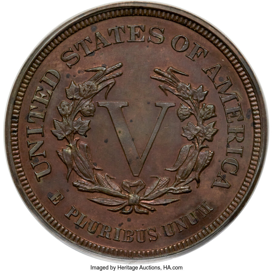 1882 P5c Copper, J-1691 PR RB PR63 RB thumbnail 2