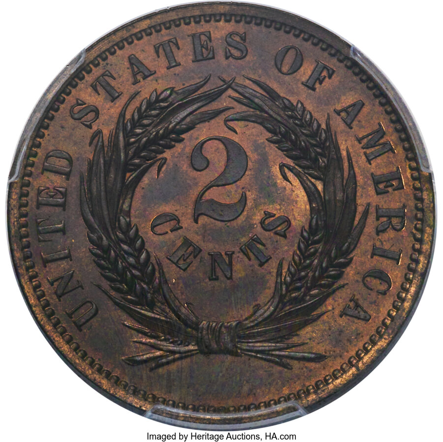 1863 P2c Bronze, J-312 PR BN PR66 BN thumbnail 4