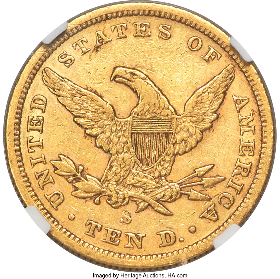 1863-S $10 XF45 thumbnail 3