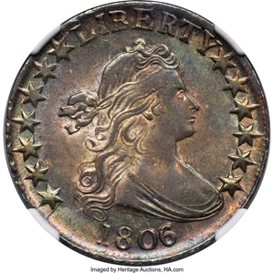 image for: 1806/5 50C O-103, T-8, R.2, MS64 NGC....