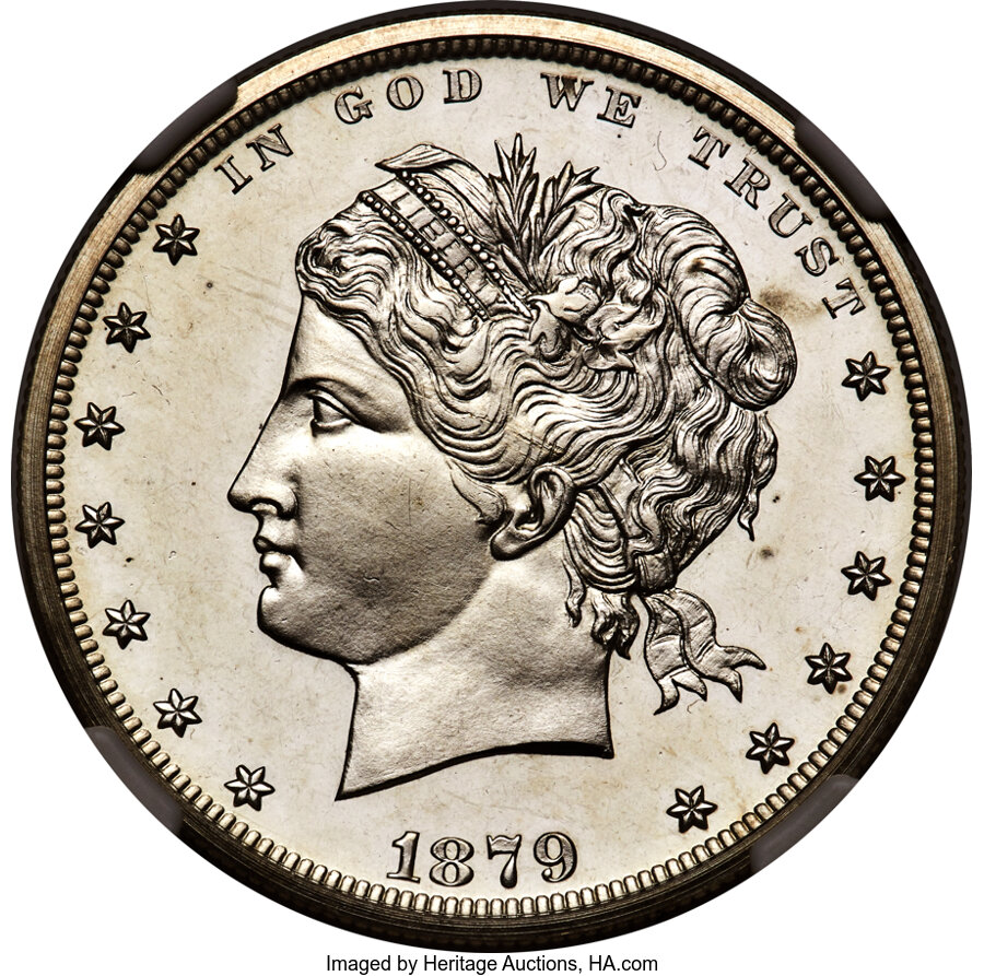 1879 $1 Silver Dollar, Judd-1605, Pollock-1801, Low R.7, PR60 NGC. ...