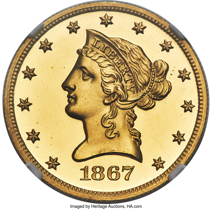 1867 $10 PR DCAM