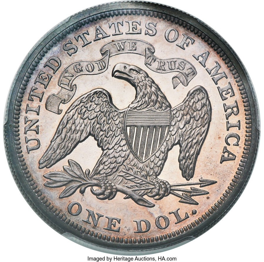 1865 P$1 Silver, J-434 PR65 thumbnail 8