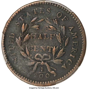 image for: 1794 1/2 C Normal Head, Large Letters Edge, C-3b, B-5a, High R.7 -- Environmental Damage -- PCGS Genuine. VF Details. ...