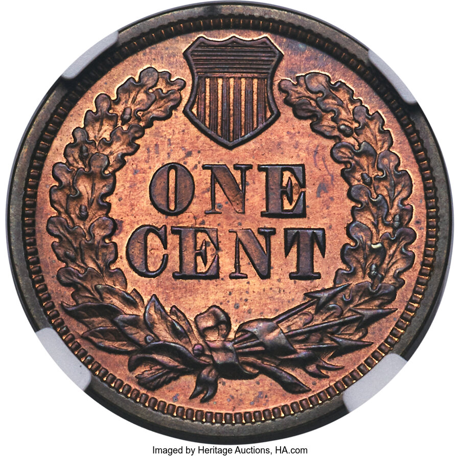 1863 P1c Copper, J-301 PR RB PR64 RB thumbnail 2