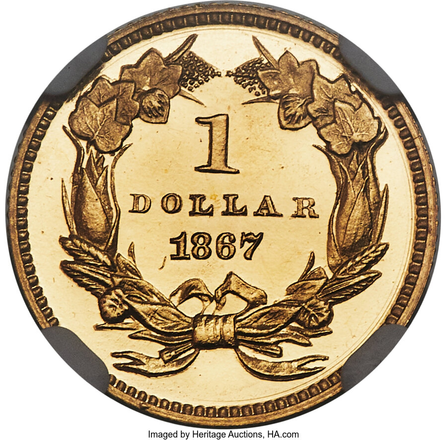 1867 G$1 PR CAM PR62 CAM CAC thumbnail 12