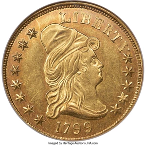 image for: 1799 $10 Small Obverse Stars, BD-2, High R.5, MS60 NGC....