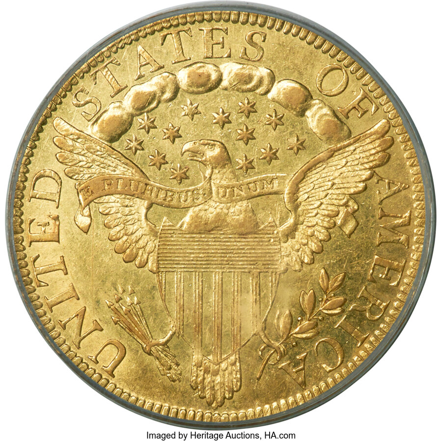 1797 $10  Large Eagle AU50 CAC thumbnail 6
