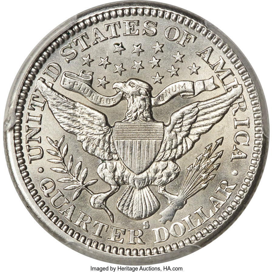 1913-S 25c AU53 CAC thumbnail 13