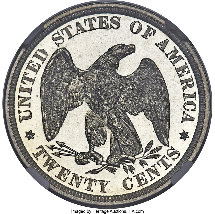 Twenty-Cent Piece 20c Seated Liberty, 1875-1878 PR CAM [Type] PR66 CAM CAC thumbnail 7