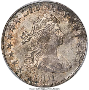 image for: 1801 50C O-101, T-2, R.2, MS63 PCGS. CAC....