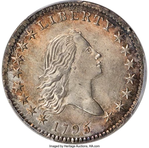 image for: 1795 50C 2 Leaves, O-131, T-9, High R.4, MS64+ PCGS. CAC....