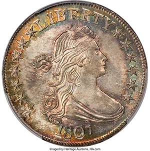image for: 1807 50C Draped Bust, O-105, T-4, R.1, MS66 PCGS....