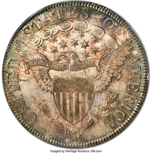 image for: 1807 50C Draped Bust, O-105, T-4, R.1, MS66 PCGS....
