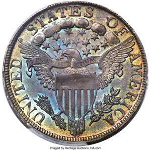 image for: 1803 50C Small 3, Large Reverse Stars, O-104, T-4, R.3, MS62 PCGS. CAC....