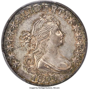 image for: 1803 50C Large 3, Small Reverse Stars, 12 Arrows, O-101, T-1, R.3, MS64 PCGS. CAC....
