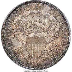 image for: 1803 50C Large 3, Small Reverse Stars, 12 Arrows, O-101, T-1, R.3, MS64 PCGS. CAC....