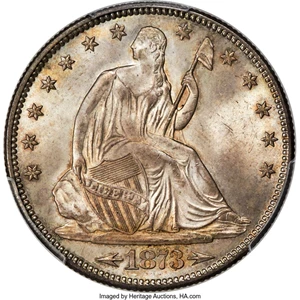 image for: 1873 50C Large Arrows, WB-106, MS66 PCGS. CAC....