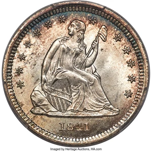 image for: 1841-O 25C MS67 PCGS. CAC. Briggs 3-D....