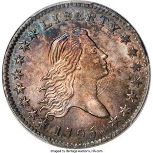 image for: 1795 50C 2 Leaves, Y Over Star, O-121, T-2, High R.4, MS63 PCGS. CAC....