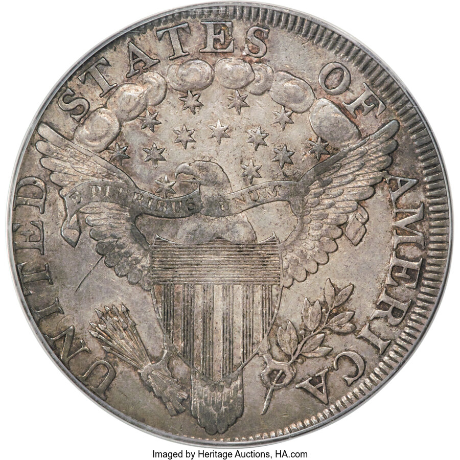 1799 $1  Irregular Date, 13 Stars XF45 CAC thumbnail 2