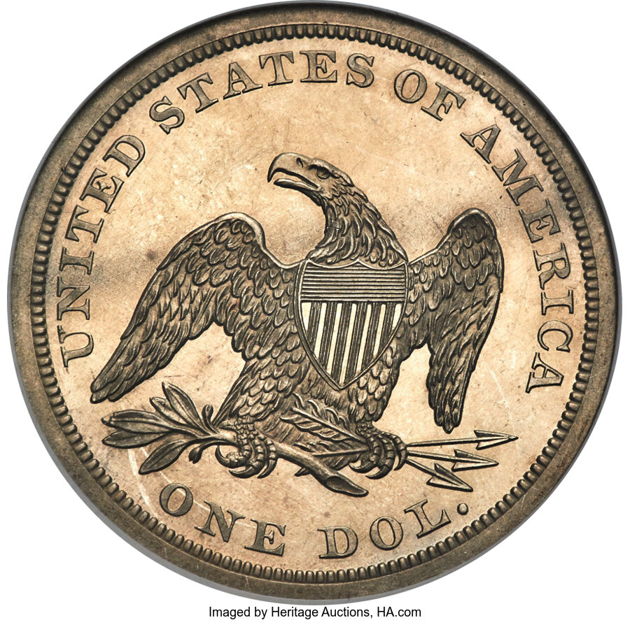 1862 $1 AU50 CAC thumbnail 24